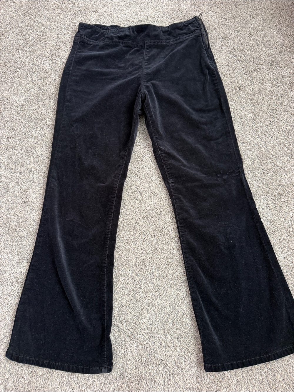 Free People Black Velour Ankle Flare Pants- Excellent Condition., Small